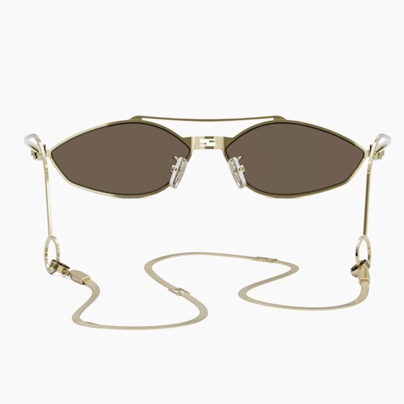 NEW FENDI SUNGLASSES, WOMEN GOLD FENDI SUNGLASSES WITH CHAIN - Picture 9 of 10